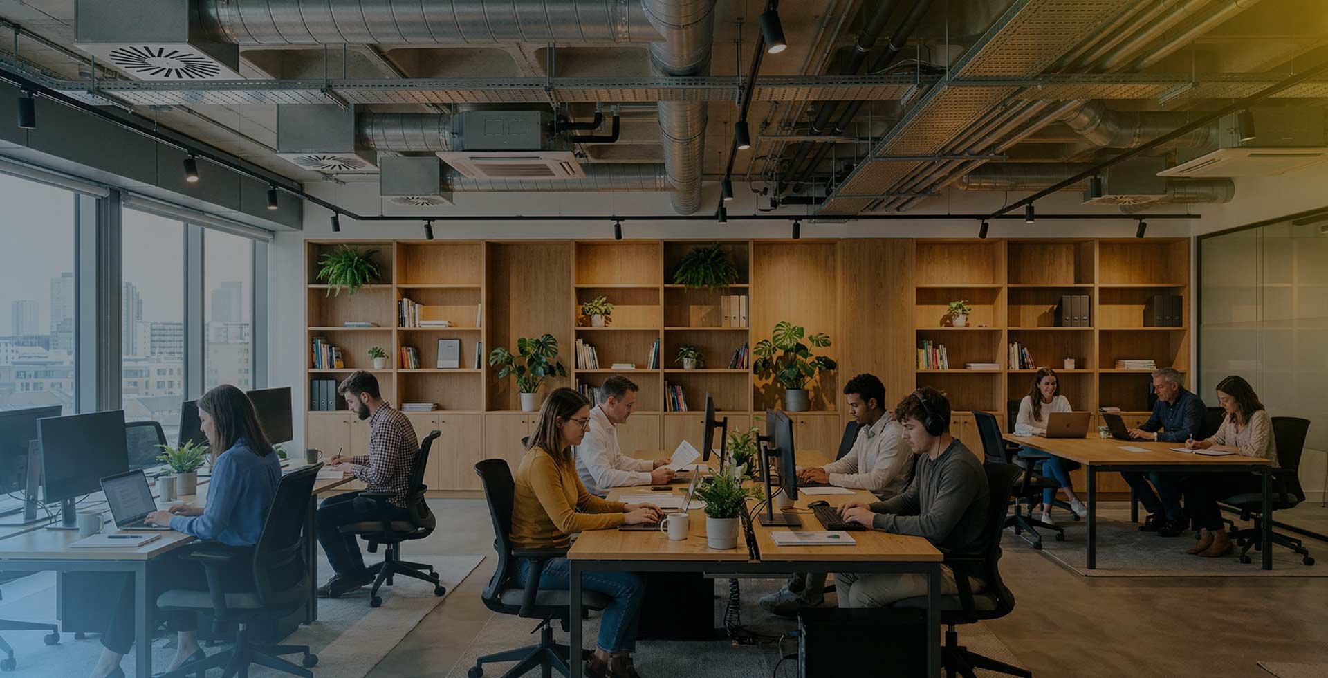 ClimaEmo - Climatización y Bienestar - Oficina climatizada con un equipo de profesionales trabajando en un ambiente perfecto para la práctica laboral